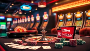 Engage in online gambling excitement with ink vao 12bet on a luxurious virtual casino setup.