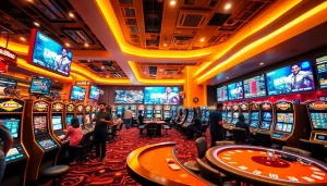 Experience the thrill of online gaming with fly88 com in a vibrant casino setting.