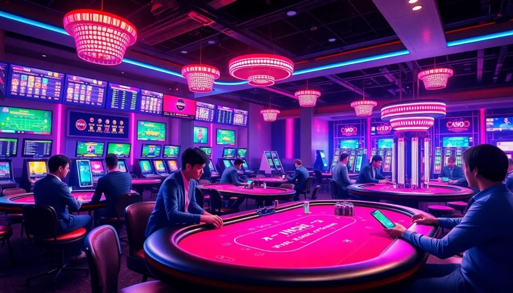 Cảnh chơi casino trực tiếp Ku Ku 3933 net với người chơi sinh động và khả năng truy cập trên di động.