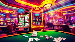 Engage with the mahjong slot demo at a lively casino full of vibrant colors and thrilling activities.