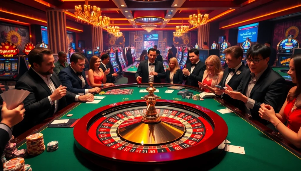 Para penjudi yang bersemangat menikmati pengalaman kasino mewah dengan Depo 5k dan aksi meja roulette.