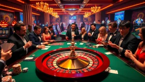 Para penjudi yang bersemangat menikmati pengalaman kasino mewah dengan Depo 5k dan aksi meja roulette.