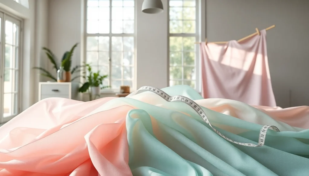 Verken de veelzijdigheid van voile stoffen met prachtige kleurenswatjes en lichte texturen.