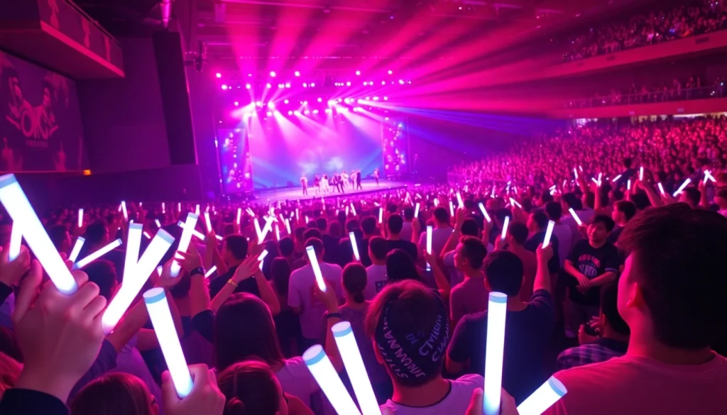 BTS news highlights vibrant concert scene with enthusiastic fans and performers.