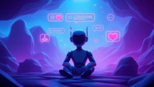 Engaging interface showcasing dynamic NSFW AI character chat conversation.