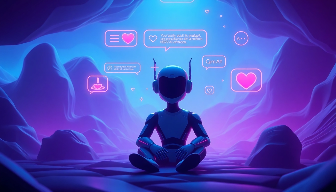 Engaging interface showcasing dynamic NSFW AI character chat conversation.